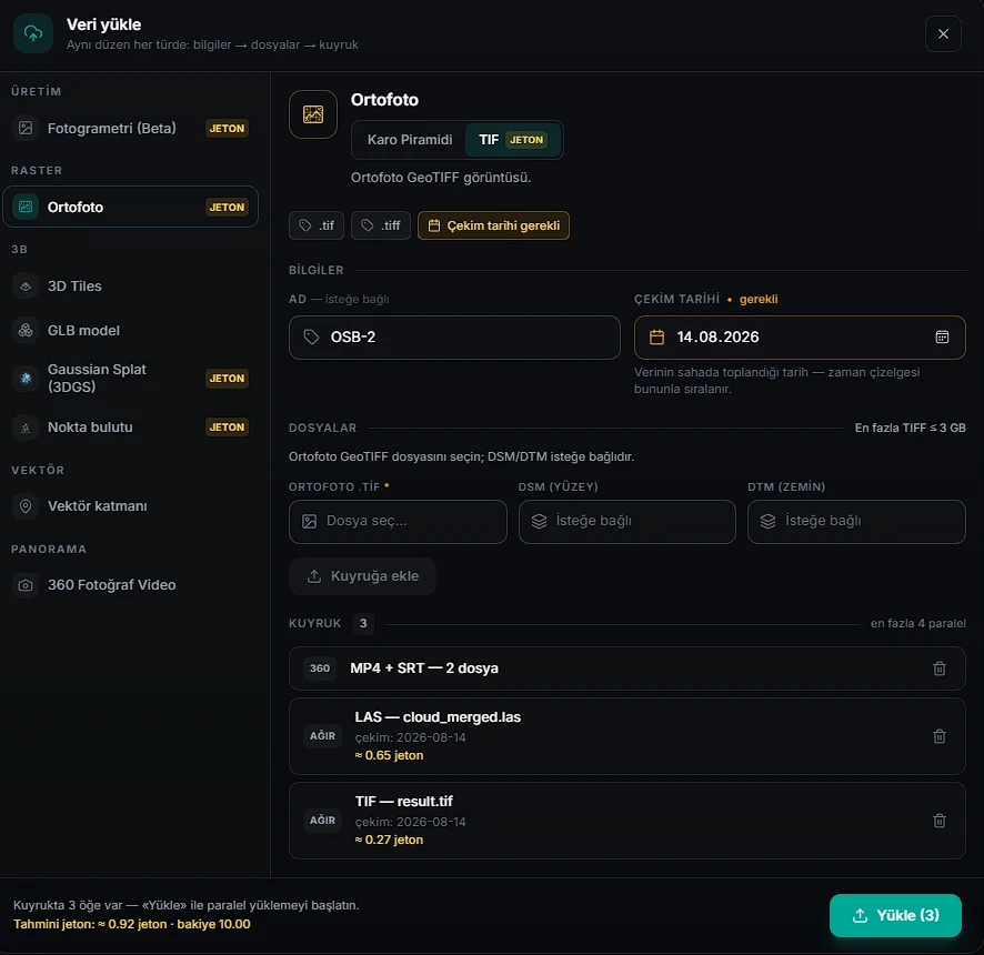 CartaX upload dialog